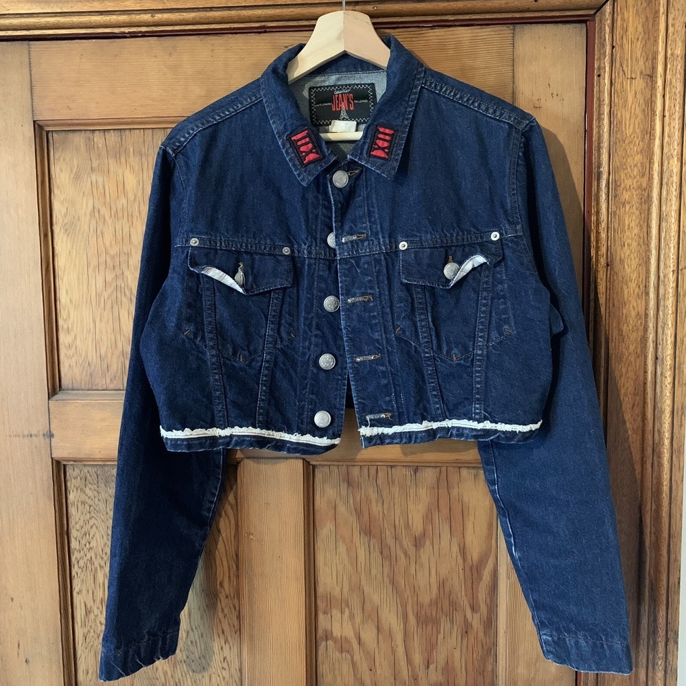 JEAN PAUL GAULTIER Vintage Y2K Denim Jacket Cropped S 90s 2000s Archival JPG
